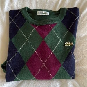 Lacoste Men's Crewneck Sweater - Green, Purple, and Navy